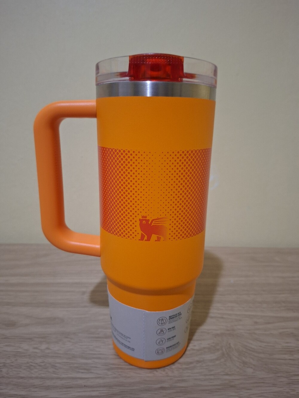 Stanley Orange Travel Tumbler Mug with Handle - Picture 2 of 3